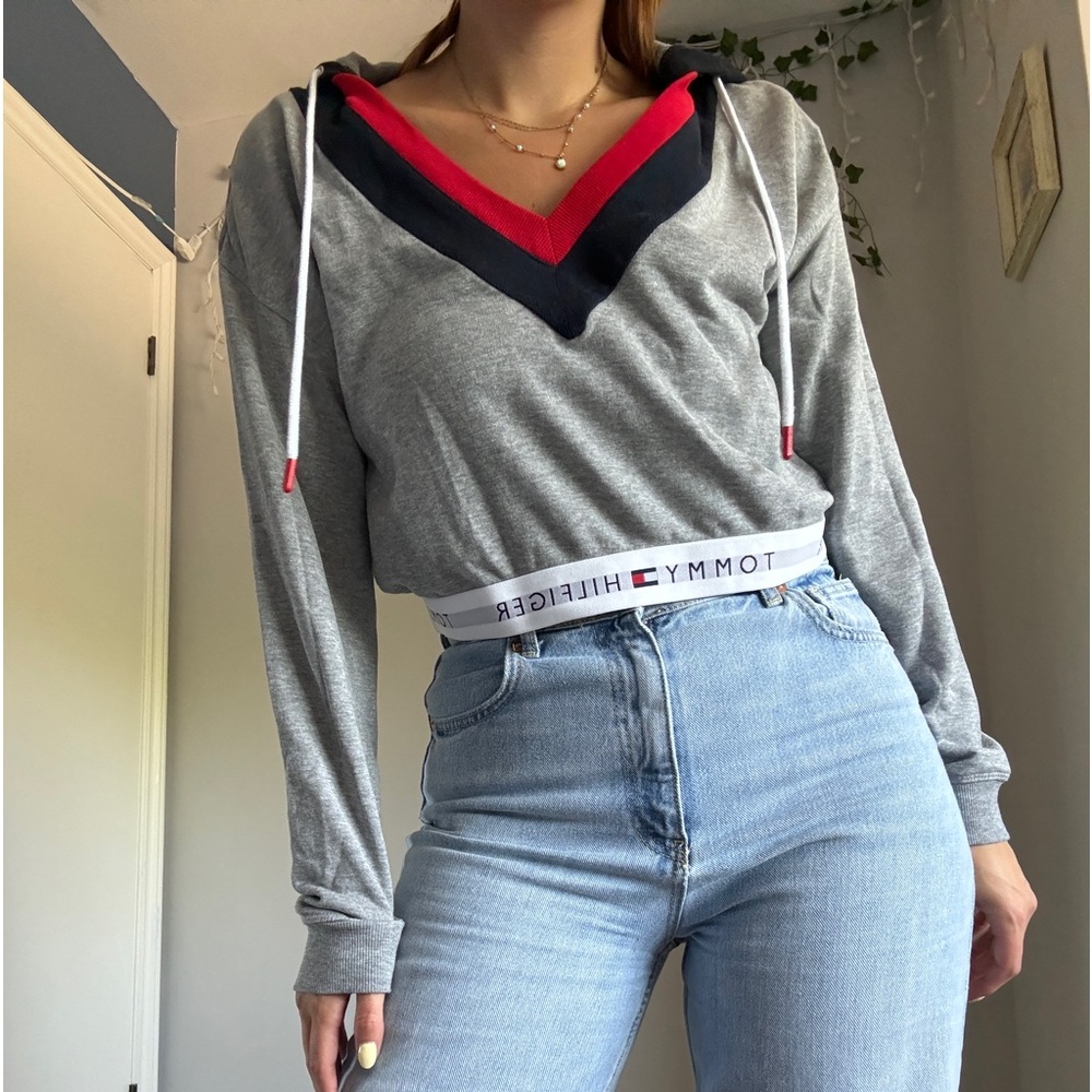 Tommy Hilfiger Sleepwear Grey Cropped Hoodie